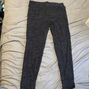 Gray and white legging